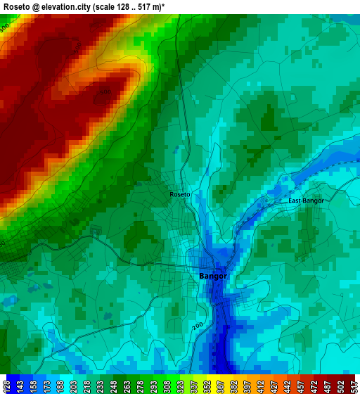 Roseto elevation map