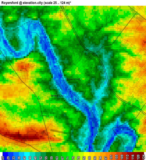 Royersford elevation map