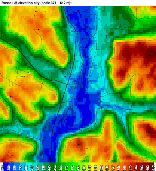 Russell elevation map