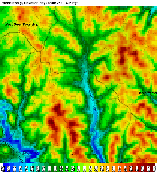 Russellton elevation map