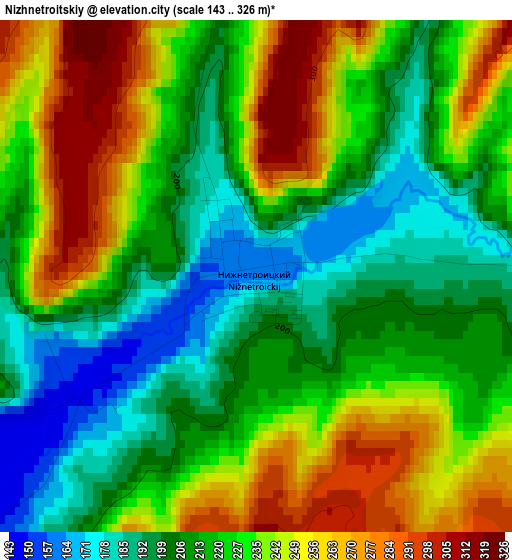 Nizhnetroitskiy elevation map