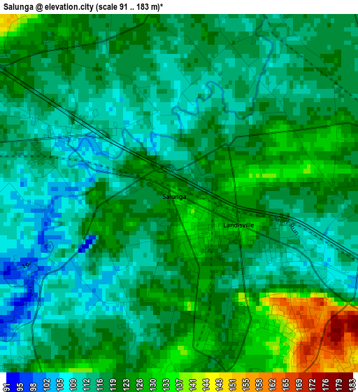 Salunga elevation map