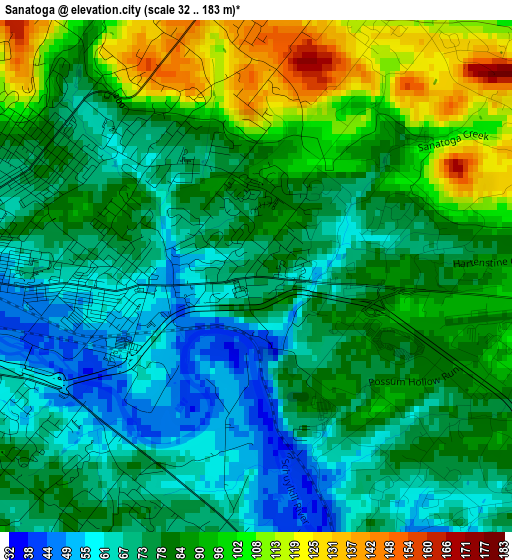 Sanatoga elevation map