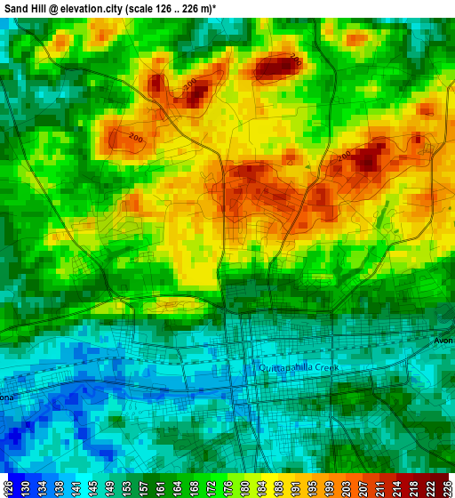 Sand Hill elevation map