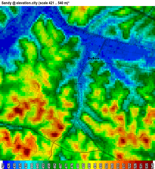 Sandy elevation map