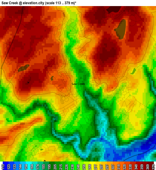 Saw Creek elevation map