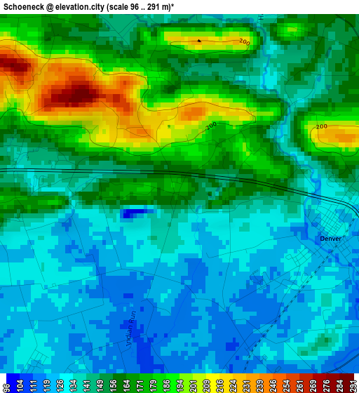 Schoeneck elevation map