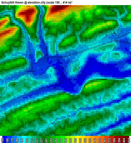 Schuylkill Haven elevation map