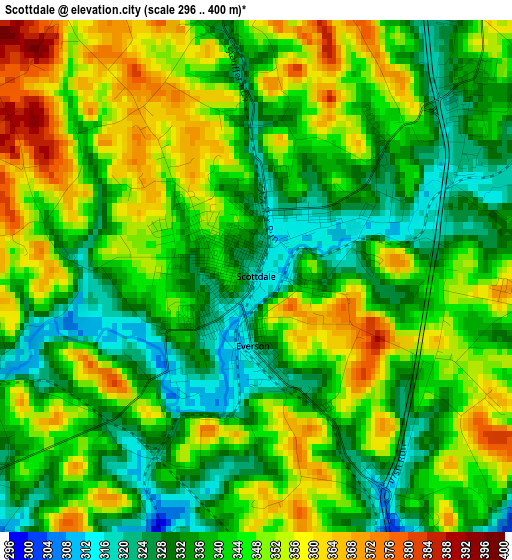 Scottdale elevation map