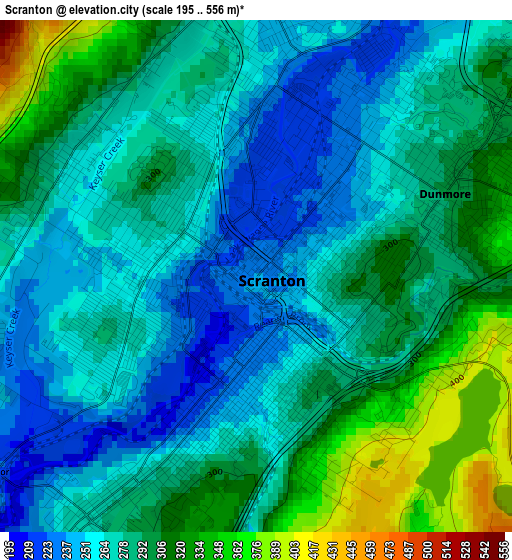 Scranton elevation map