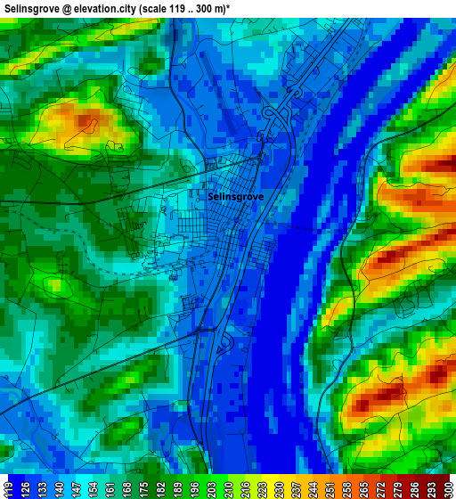 Selinsgrove elevation map