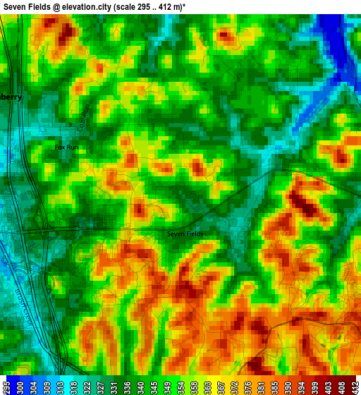 Seven Fields elevation map