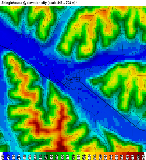 Shinglehouse elevation map