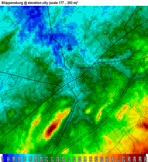 Shippensburg elevation map