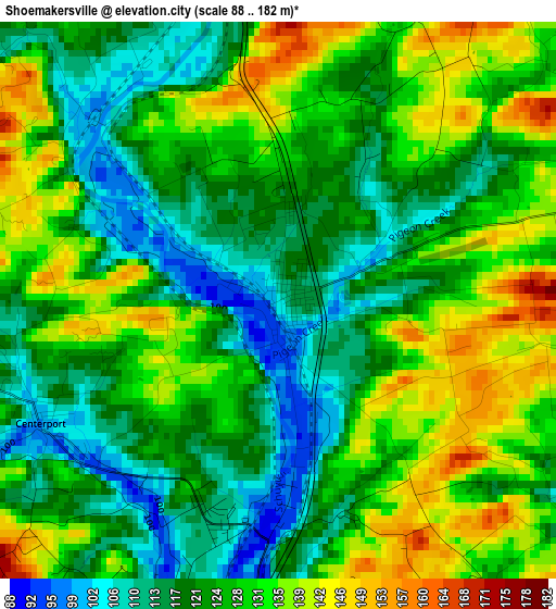 Shoemakersville elevation map