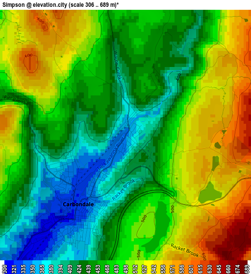 Simpson elevation map