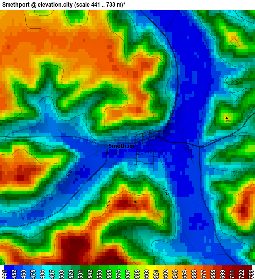 Smethport elevation map