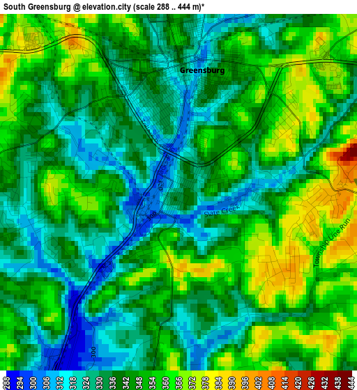 South Greensburg elevation map