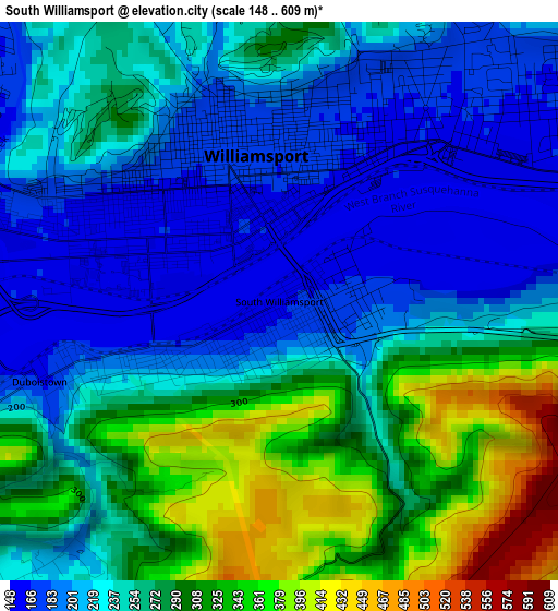 South Williamsport elevation map