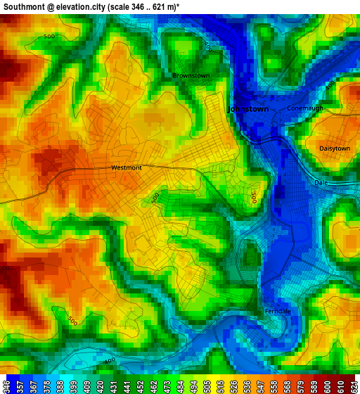 Southmont elevation map