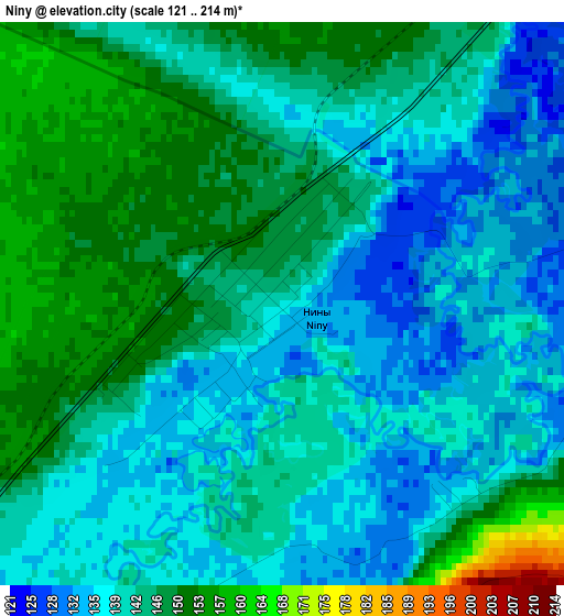 Niny elevation map