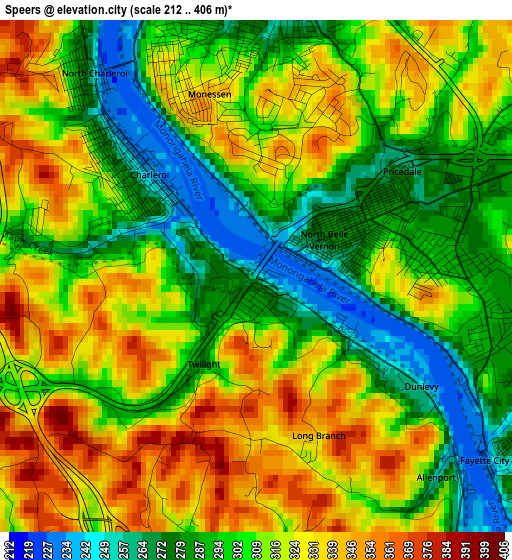 Speers elevation map