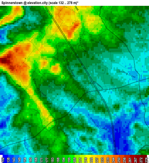 Spinnerstown elevation map