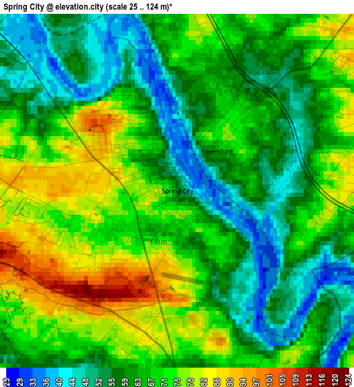 Spring City elevation map