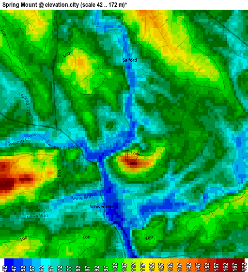 Spring Mount elevation map