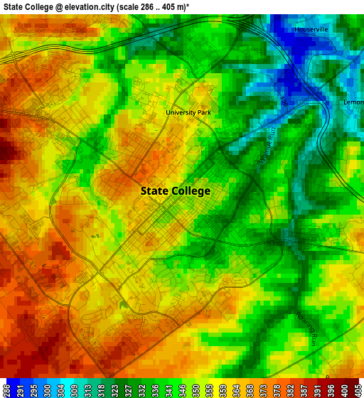 State College elevation map