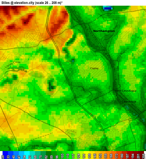 Stiles elevation map