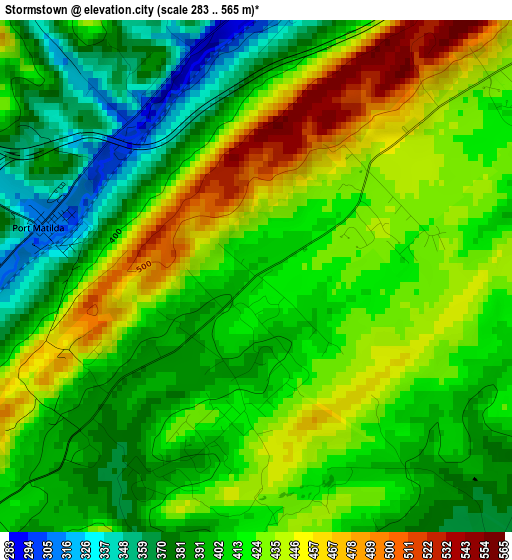 Stormstown elevation map