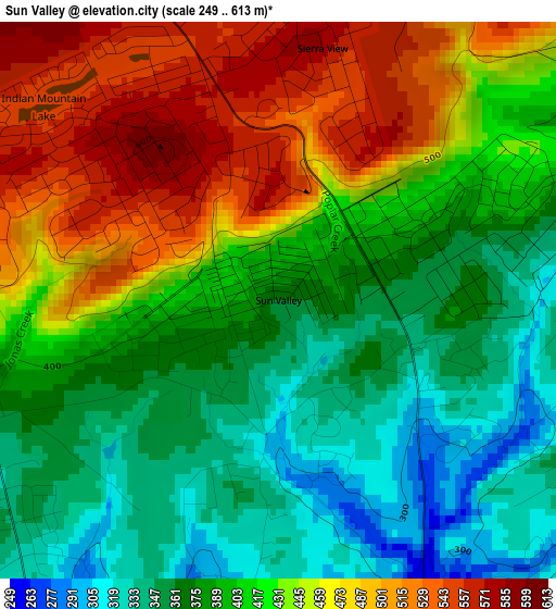 Sun Valley elevation map