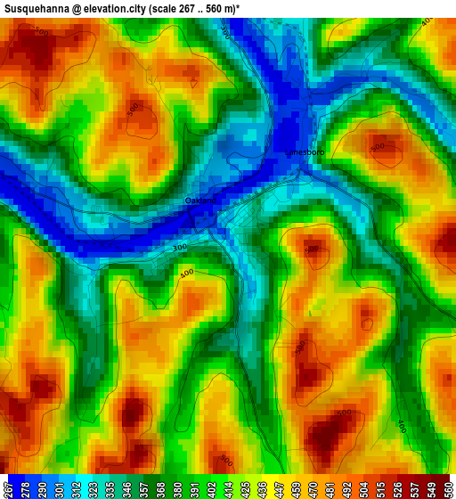 Susquehanna elevation map