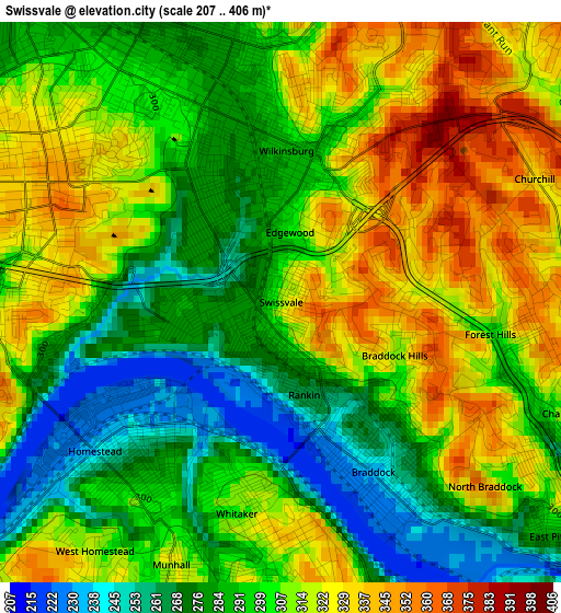 Swissvale elevation map