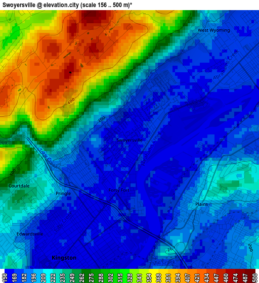 Swoyersville elevation map