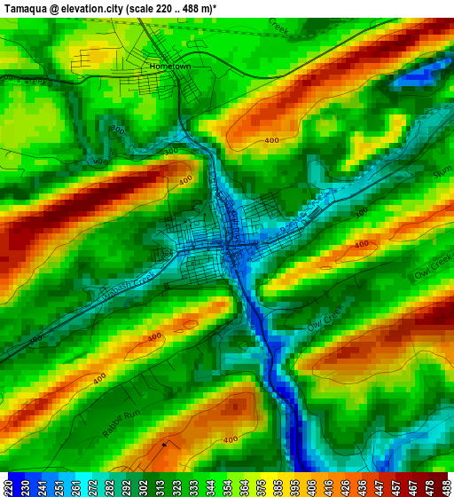 Tamaqua elevation map