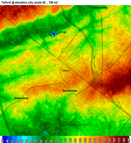 Telford elevation map