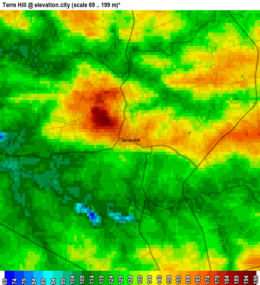 Terre Hill elevation map