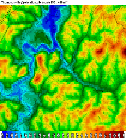 Thompsonville elevation map