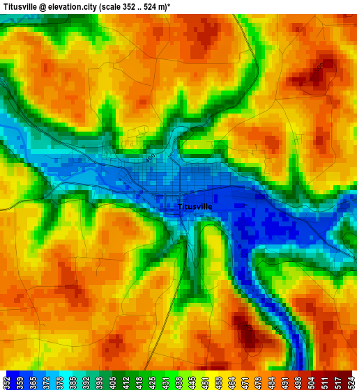 Titusville elevation map