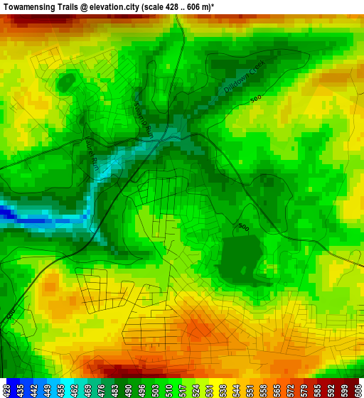 Towamensing Trails elevation map