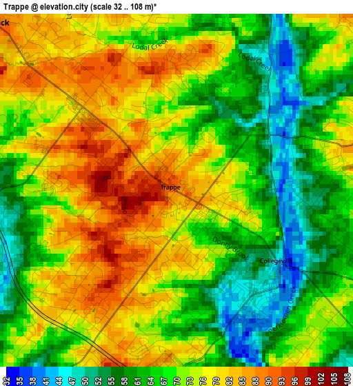 Trappe elevation map