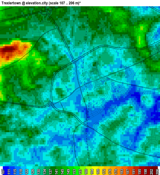 Trexlertown elevation map