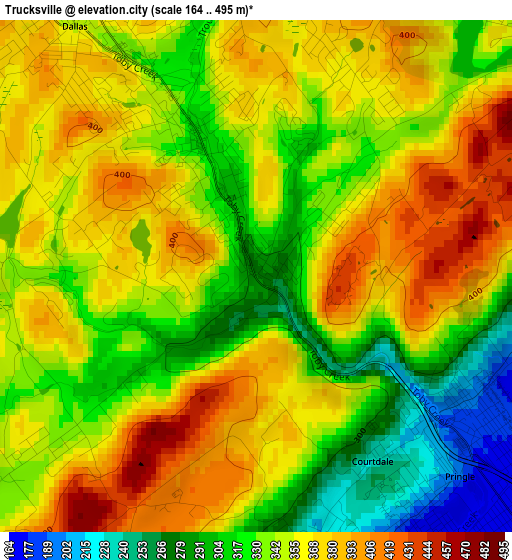 Trucksville elevation map