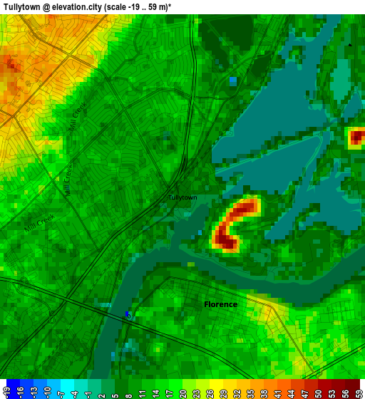 Tullytown elevation map