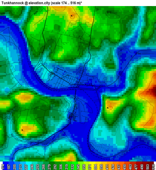 Tunkhannock elevation map