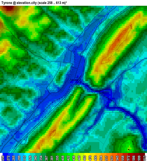 Tyrone elevation map