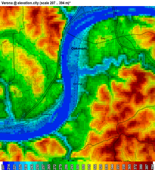 Verona elevation map