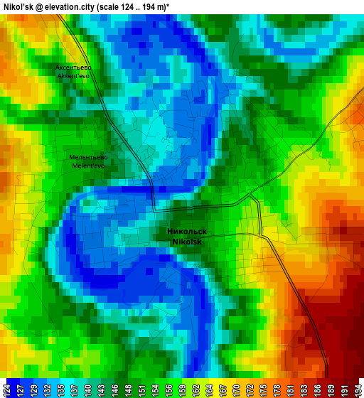 Nikol’sk elevation map